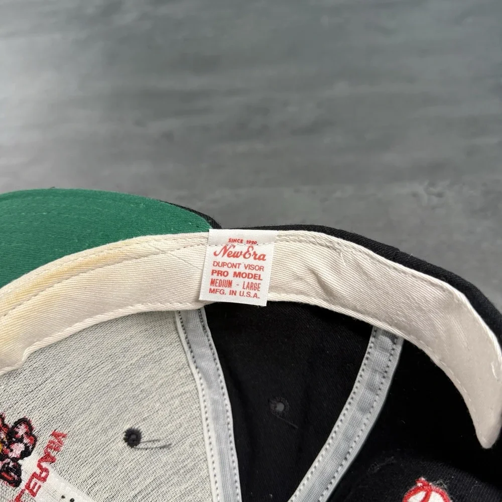 Vintage 70s 80s New Era Snapback Hat Black Red Colerain Cardinals Trucker Cap‎
